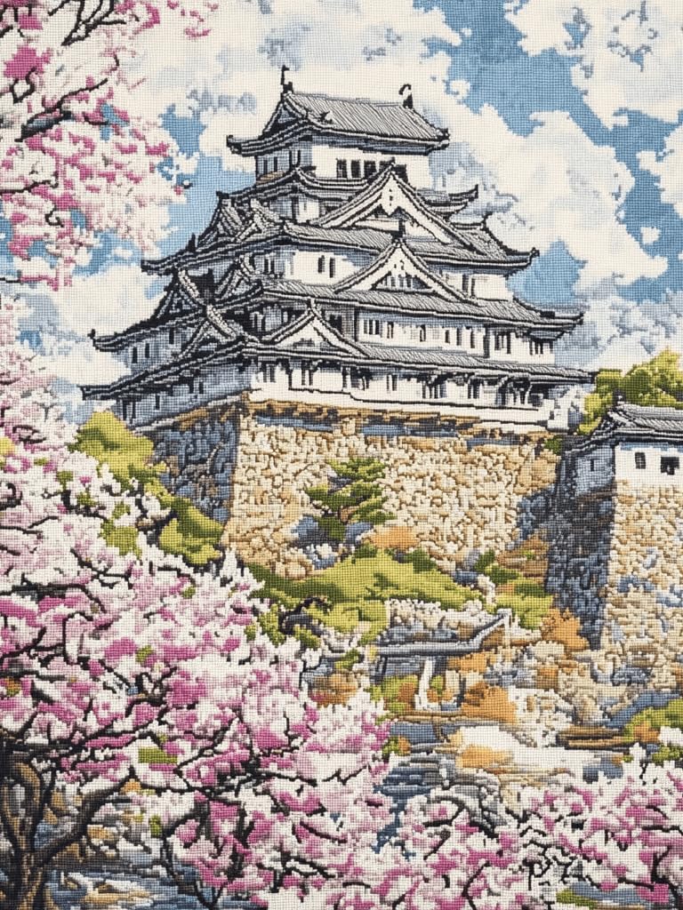 刺繍絵画「水辺の風景」（額（絵）縦３０．５㌢×横３３㌢（９．５×１２．５）） 光影』 刺繍絵 刺繍アート | あきのかぜ